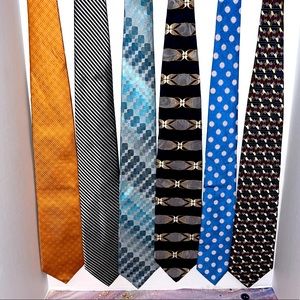 Lot of Six 100% Silk Ties DKNY Henry Grethel Stafford Jsaco Nautica